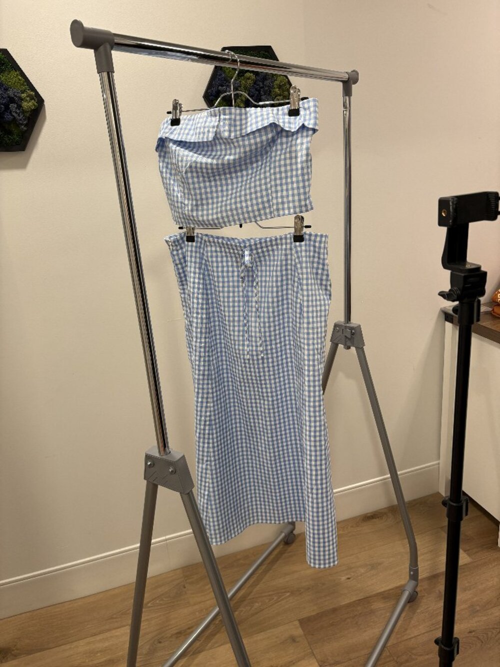 Blue & White Gingham Set